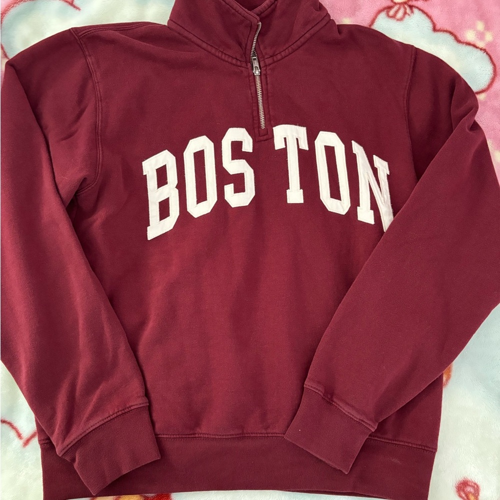 Boston Maroon Quarter-Zip Sweatshirt